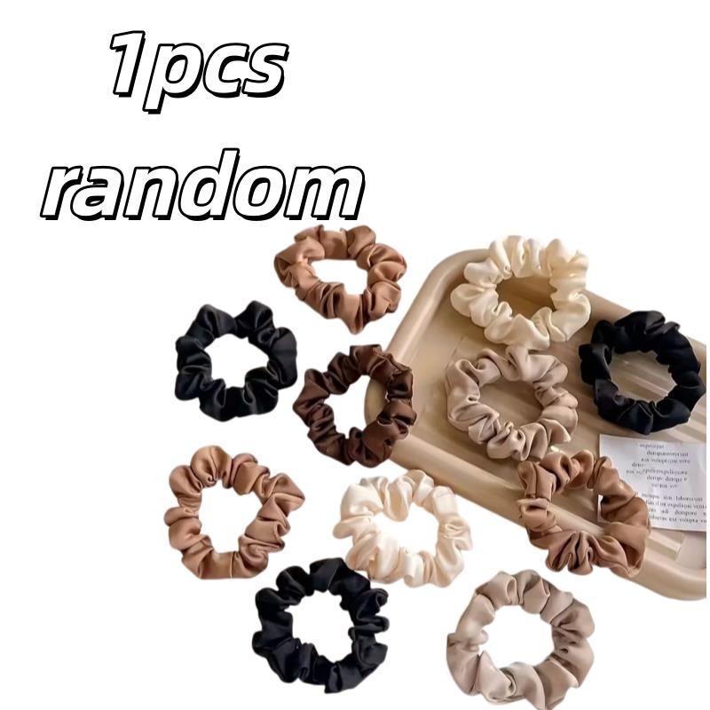 

1/6pcs random Vintage Silk Scrunchies – High Elasticity, for Home, Outdoor, Travel & Occasion, Chic Hair Tie