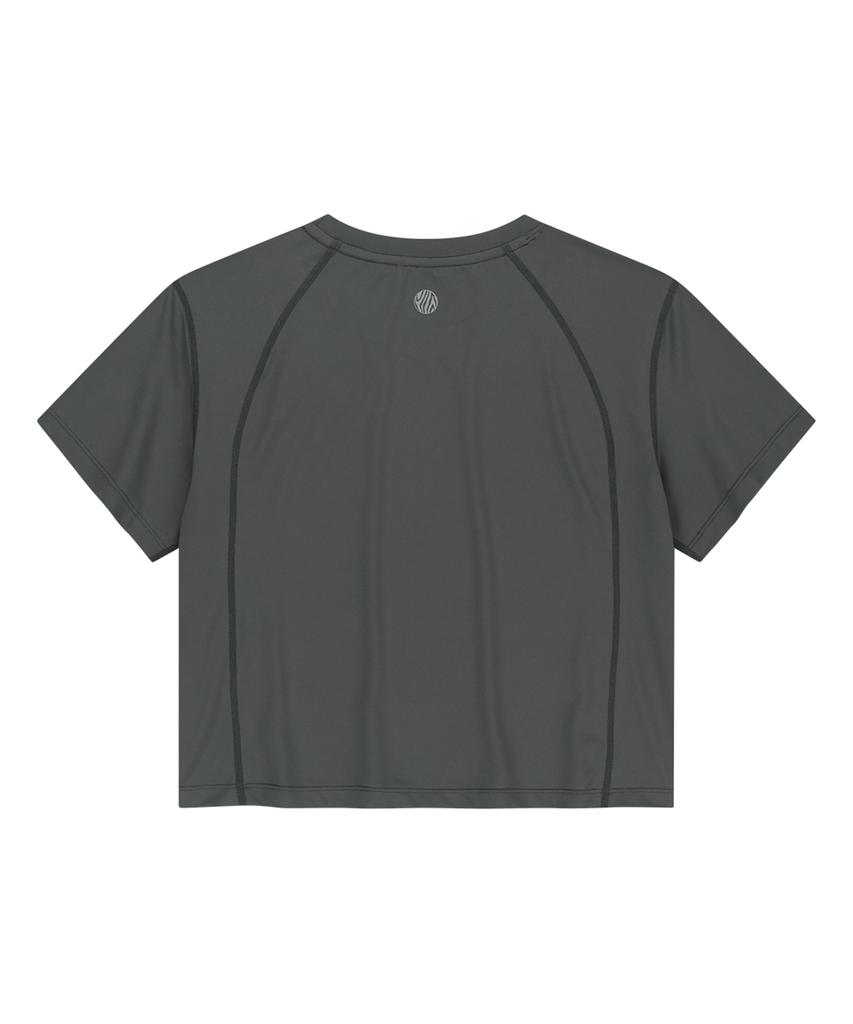 OFFGRID W Coulier Askin Crop Short Sleeve T-Shirt - Charcoal