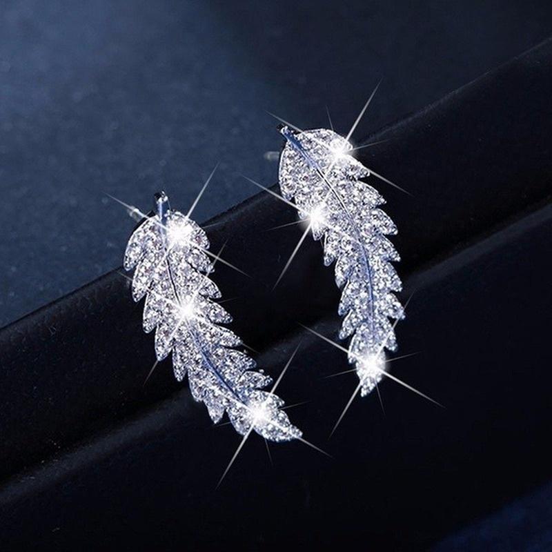 

Изысканные серебряные серьги Женские серьги из золота и серебра с цирконом золотой