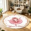 Fantasy Fairy (19) Theme Circular Crystal Velvet Carpet Customized Name & Text Round Soft Floor Rug For Living Room Bedroom Decor