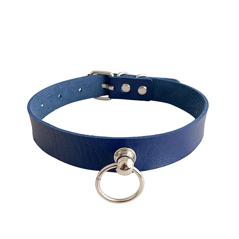 

Кожаный чокер-ожерелье Человек-бензопила из ПУ косплей воротник женский для девочек застежка для мальчика Blue