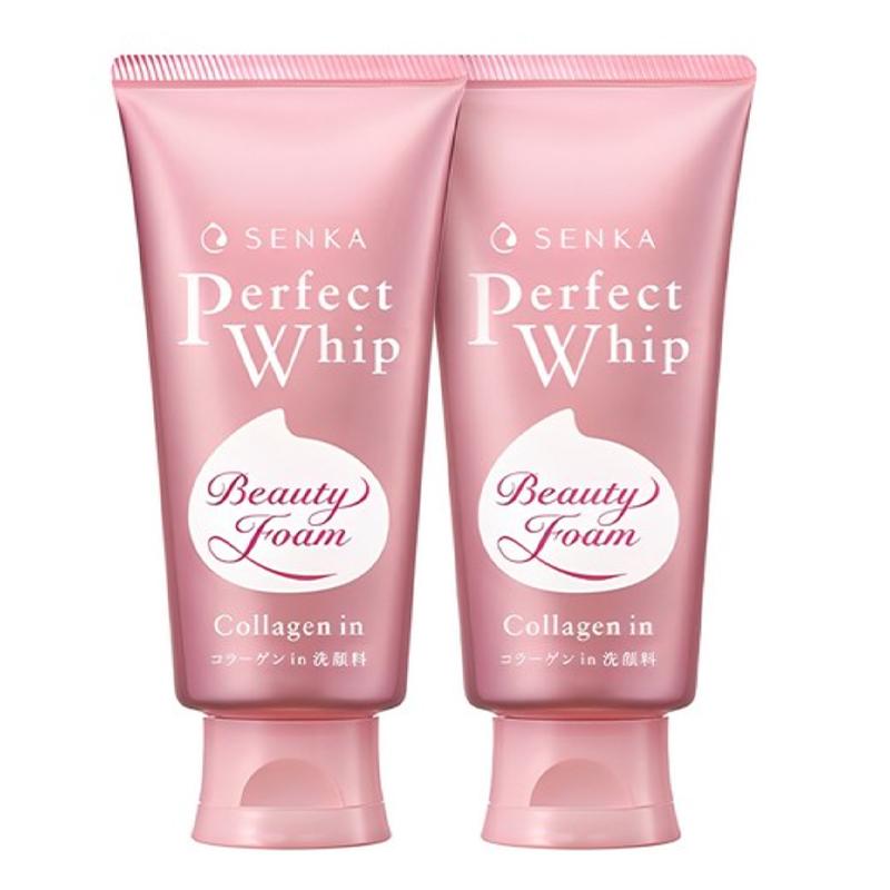 SENKA Perfect Whip Collagen In Cleansing Foam 120g x 2 – Moisturizing Rich Foam Cleanser Set