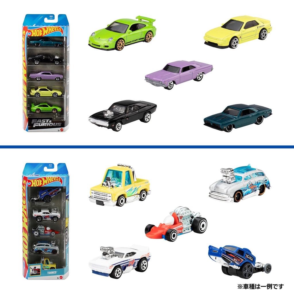 Hot Wheels 5-Car Pack Assortment 12-Item Complete Set Toy Vehicles Miniatures 60 Pieces Box For Ages 3 and Up Multi 01806-98JF