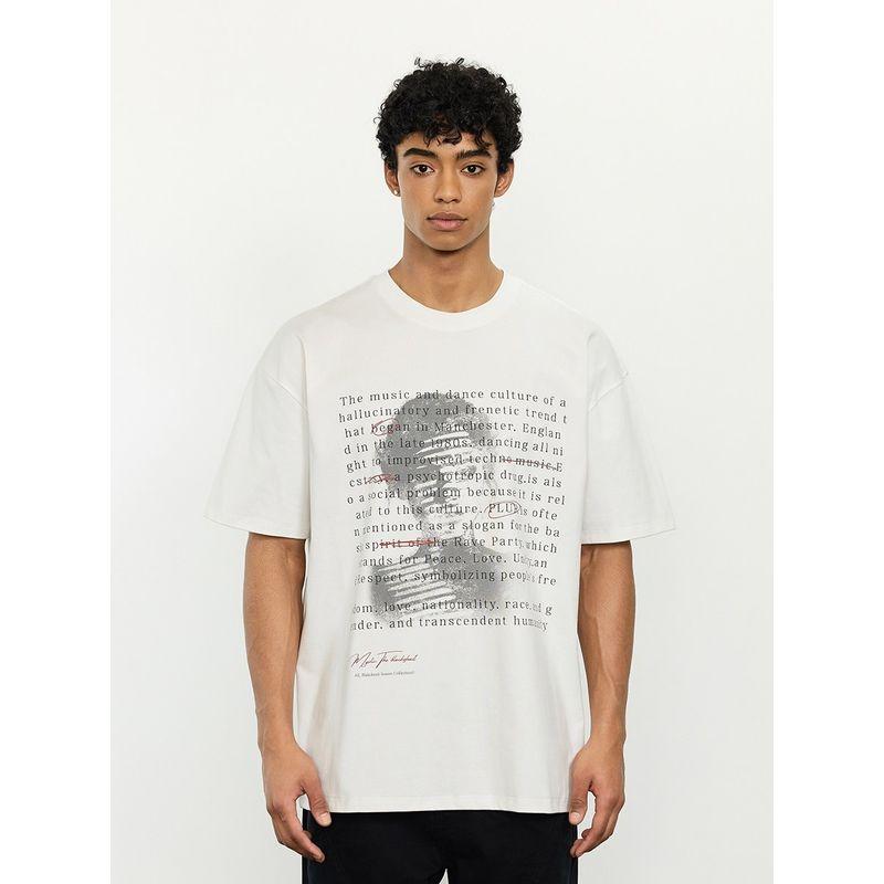 Black of Exit Chinese Fad Slogan Portrait Printing Solona T-shirt Short Sleeve Men's and Women's American Fancy T-shirt