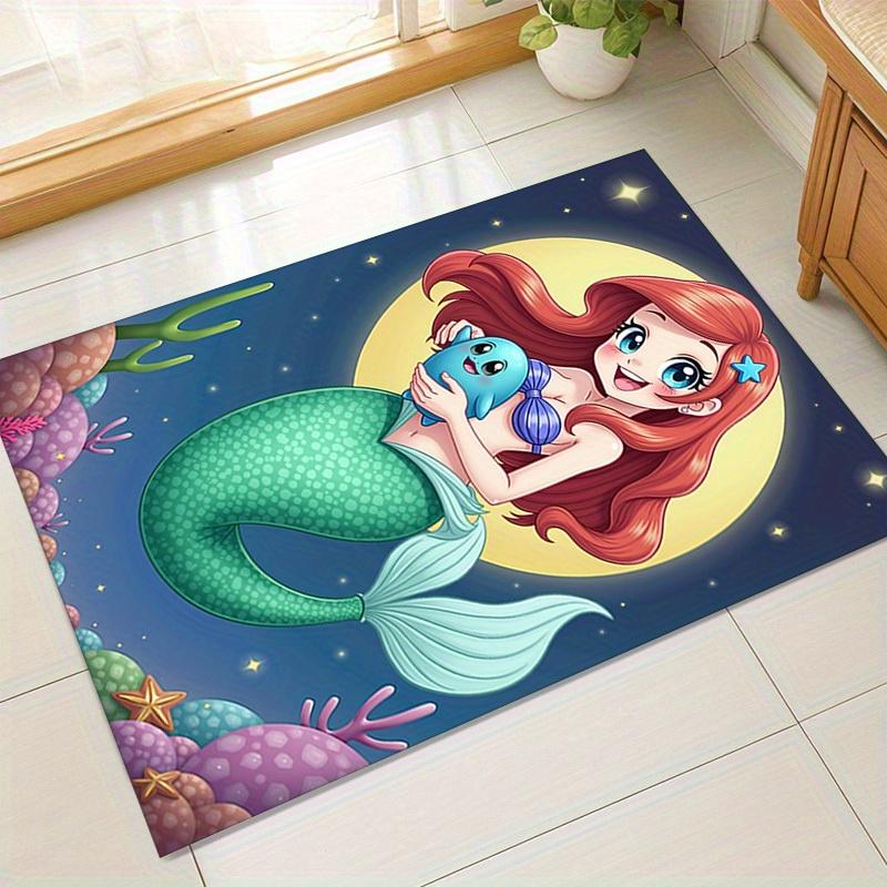 

1pc. Cute Mermaid with Blue Dolphin Plush Toy Rug - Home Decor, Office Carpet, Chair Mat, Outdoor Rug Giftz041177 60cm by 90cm