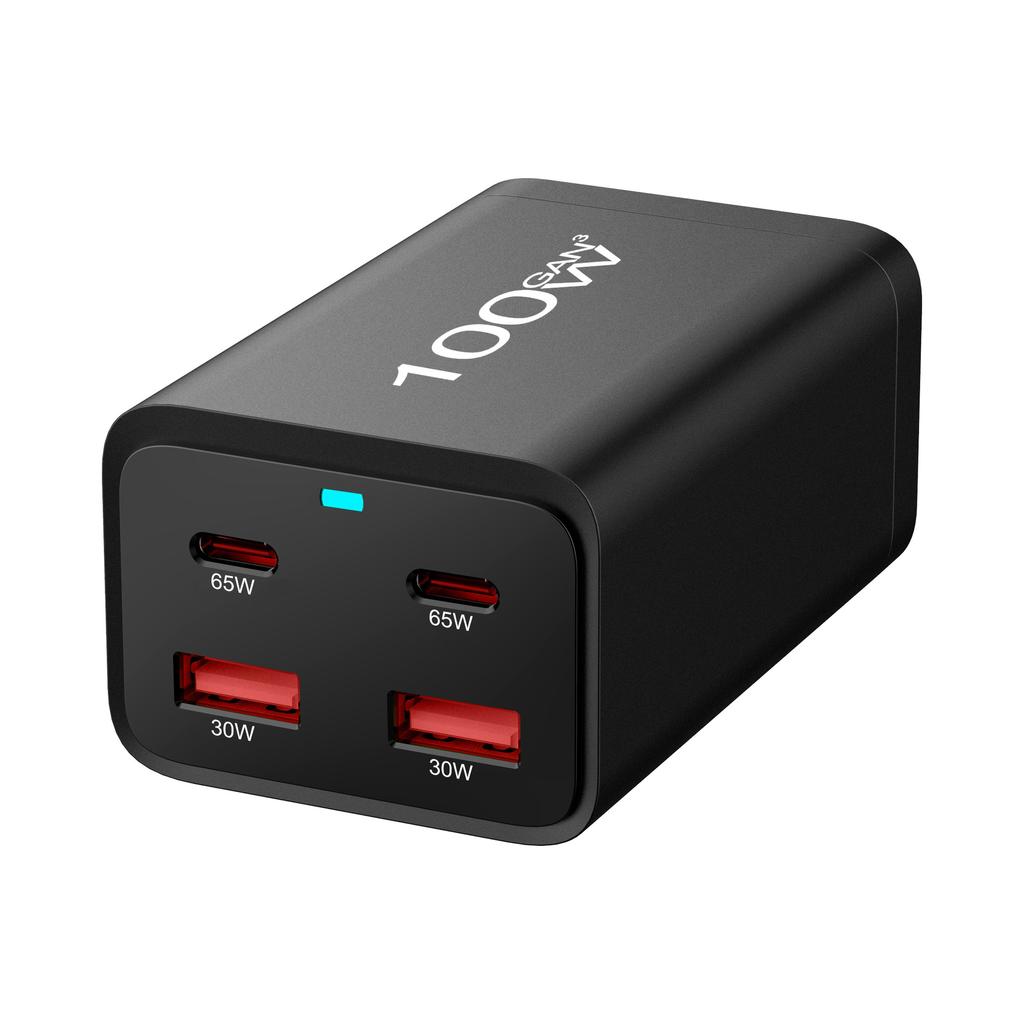4 In 1 100W GaN Charger Desktop Fast Charger for IPad Phone Charger Adapter for IPhone 16 15 14 13 Pro Max Xiaomi Samsung Huawei