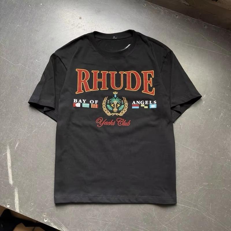 2026 Us Streetwear Rhude Equipunisext Emblem Print Tshirt For Unisex And Unisex Highquality Loosefitting Top Tshirt