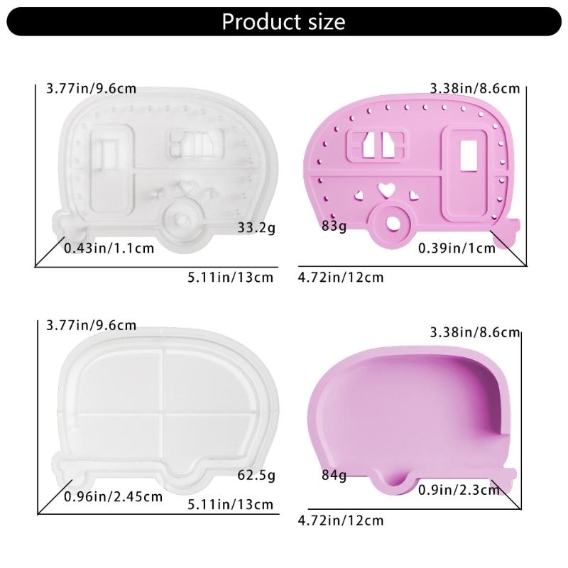 2Pcs Toy Bus Silicone Candle Stand Molds for Epoxy Resin Candle Holder Tealight Stand Bus Silicone Candlestick Molds