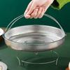 Stainless Steel Steaming Rack, Steamed Buns, Steamer, Household Steaming , Fruit Washing Filter With Portable Steamer