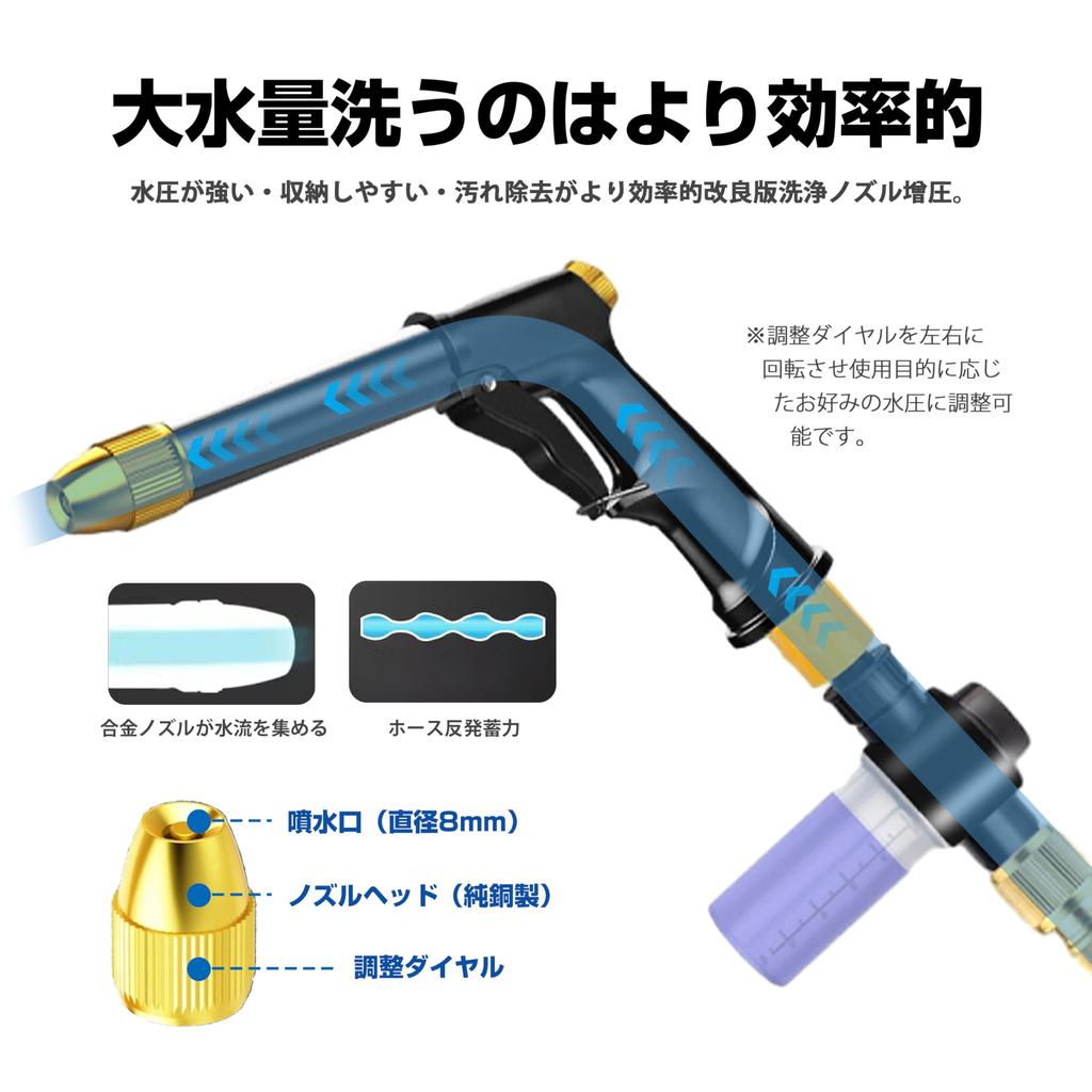 Wasserspray Hochdruckreinigung Wasserspray Teleskop Hochdruck Metall ohne Strom Autodüse Wasser kraftvoll allgemeine Düse einfache Installation Düse,