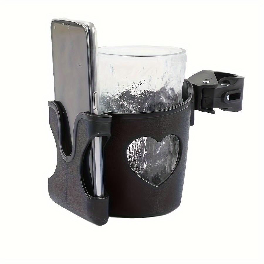 1pc Universal Stroller Cup Holder with Mobile Phone Stand, Multifunctional Heart-shaped Drinks and Water Bottle Holder