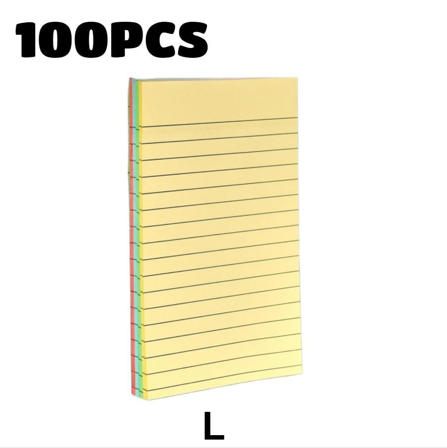 100/200 Pages of Horizontal Line Sticky Notes Colorful Posted It Note Pad Planner Sticker Notepad Memo Pad School Office Supply