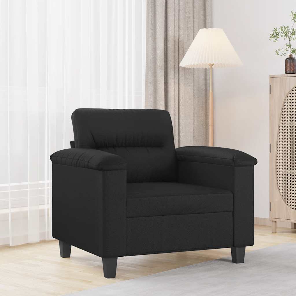 Vidaxl Sessel, Schwarz, 60 cm, Mit Kunstleder bezogen