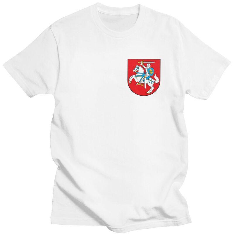 Custom Lietuva Lithuania Coat Of Arms T Shirt for Men Tshirt Leisure Tee Tshirt Loose Fit