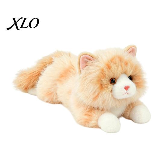Stress Relief Hugging Pillow Lifelike Ragdoll Cat Plush Toy, Realistic Stuffed Animal for Sleeping, Soft Cuddly Kitten 45cm Fluffy Pillow, Comfort