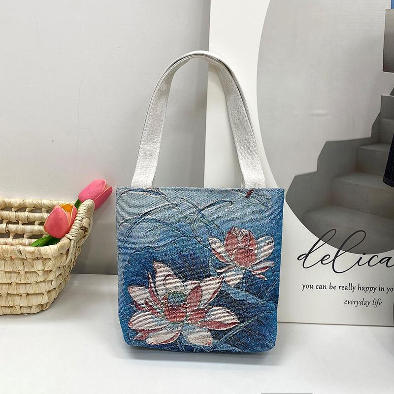 

Ethnic style female tourism elephant embroidery small handbag woven flower shoulder canvas bag four seasons student bag