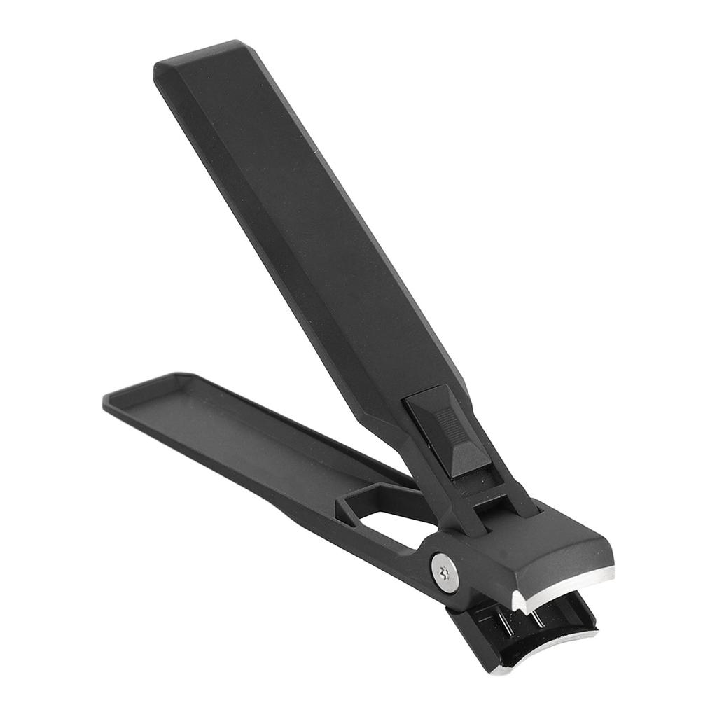 Nail Clipper with File Black Ultra Thin Stainless Steel Large Flat Toenail Clipper for Fingernail To