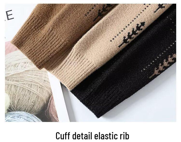 Men's Retro Japanese-Style Wool Knit Sweater - Round Neck, Loose Fit, Autumn/Winter Pullover.