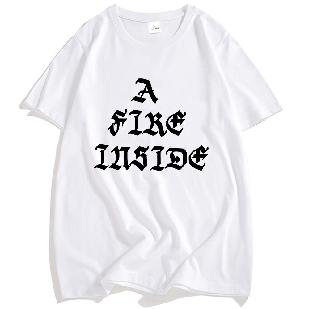 AFI Faces Ivory Tee A Fire Inside Letter Print T-shirt Summer Cotton Men Women Tshirts Fashion Unisex Streetwear Hip Hop TShirt