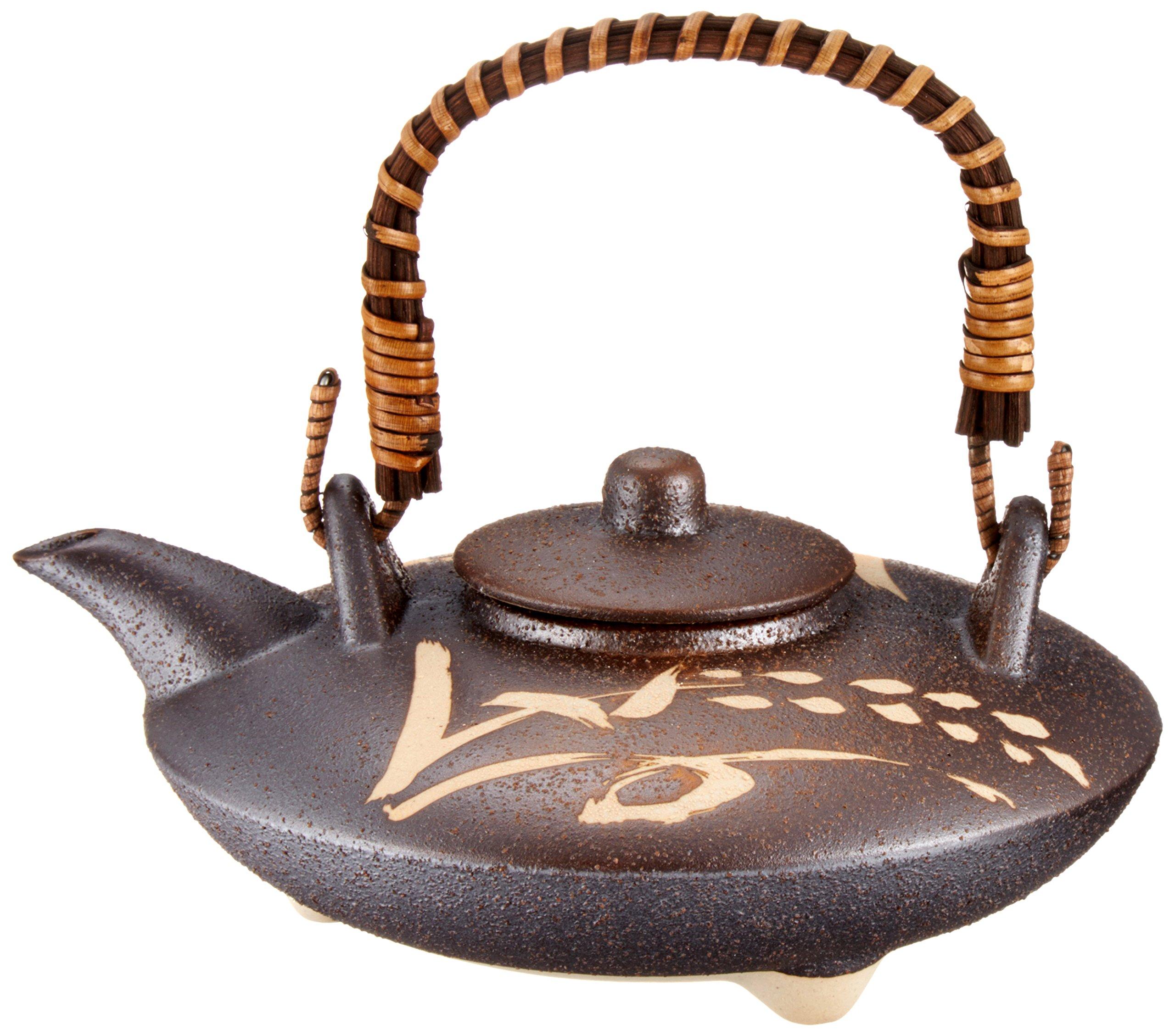 

Yamashita Kogei Black Bizen Mugi-e Joca Teapot, 14.5 x 14.5 x 7cm, 400cc, 11308290