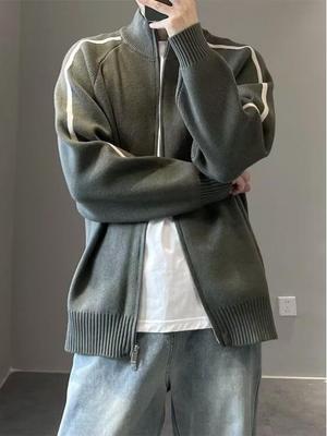 Men's High-End Knitted Cardigan Sweater, Autumn/Winter 2025 Trend, Stand-Up Collar, Versatile Casual Jacket