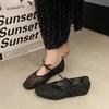 Damenmode Modischer flacher Schuh, Runde Zehenpartie Flacher Ausschnitt Mesh-Gewebe Atmungsaktiv Weichsohlig und Rutschfest Einzelne Schuhe