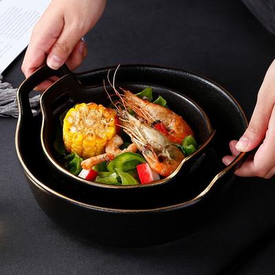 European Frosted Soup Bowl Anti-Scald Amphora Bowl Beef Ramen Bowl Creative Fruit Salad Bowl Household Ceramic Cutlery Bowl