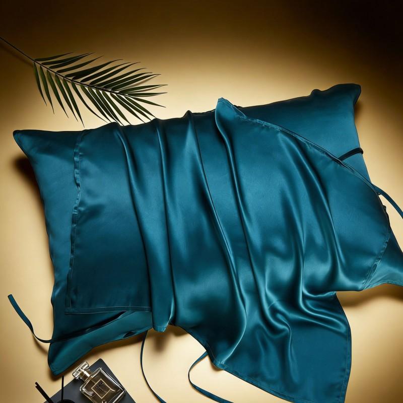 40 Momme 100% Pure Mulberry Silk Pillowcase With Adjustable Ties Solid Color Luxury Sleep Skincare Pillow Cover