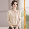 New middle-aged and old women's clothing autumn and winter knitted sweater bottoming shirt middle-aged mother versatile new