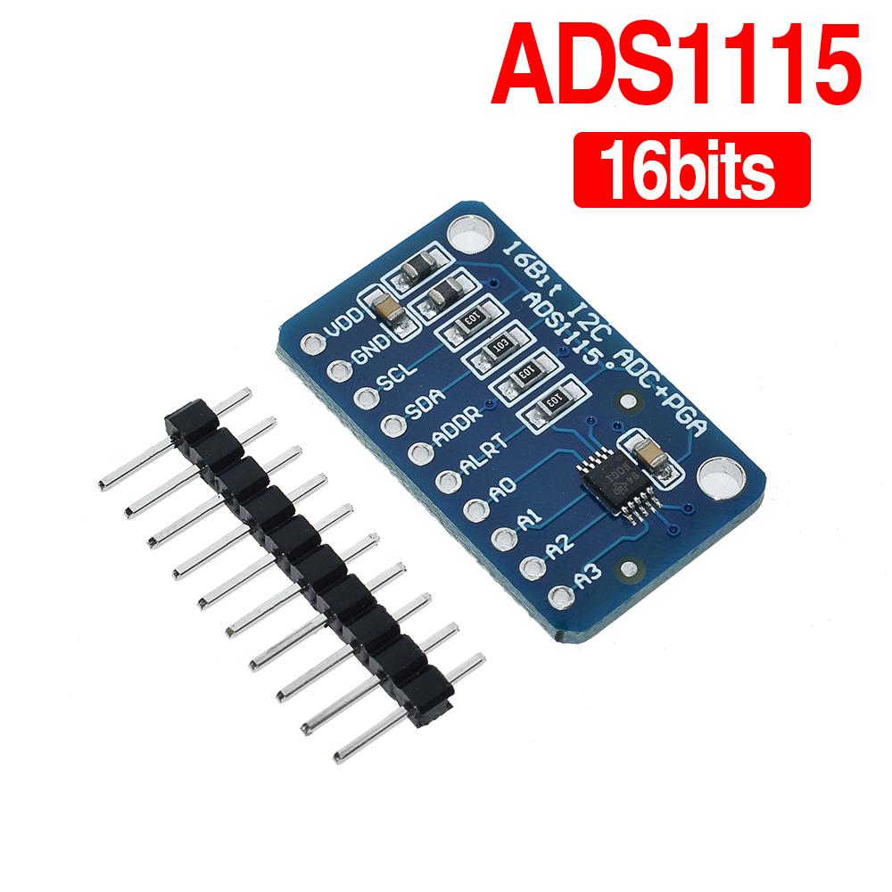 16 Bit I2C ADS1115 ADS1015 Module ADC 4 channel with Pro Gain Amplifier 2.0V to 5.5V for Arduino RPi