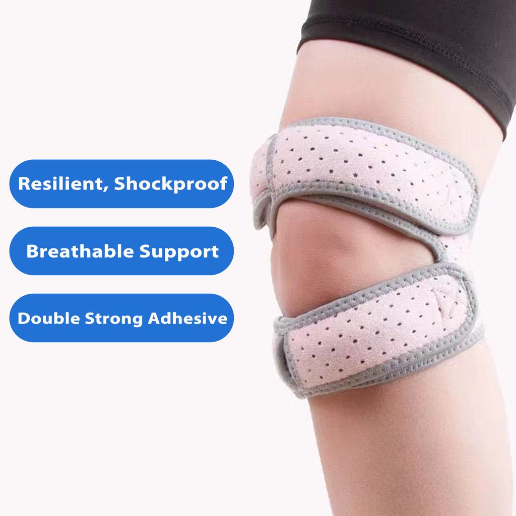 1 Pair Patella Tendon Support Sports Knee Guard Joint Protector for Men Women Running Tennis Pink