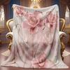 Comfortable Rose Floral Pattern Fleece Blanket Soft High-Definition Digital Print All Seasons Cooling Blanket Perfect Gift for Family And Friends Soft