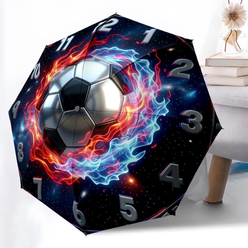1pc Yin Yang Fish Combination pattern Sturdy 8-Bone Auto Umbrella, Bright Umbrella, Digital Printed, Foldable Umbrella for On-the-Go Outdoor Use