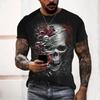 XXS-6XL Plus Size Men T Shirt Horror Retro Skull Fashion T Shirt Summer Casual Short Sleeve Tee Hop Streetwear Men Clothing Tops