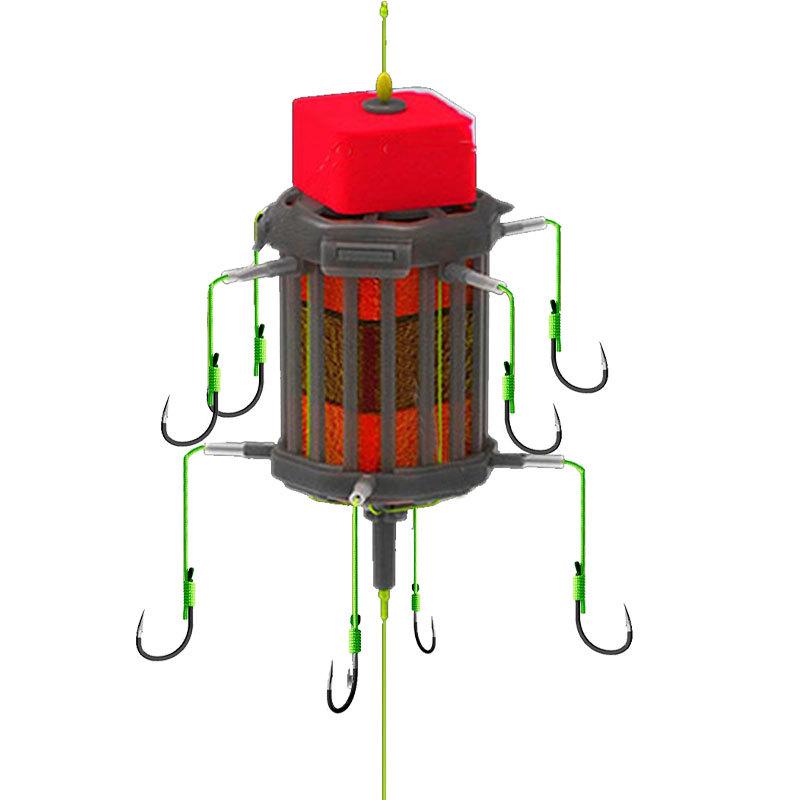 Silver Carp & Bighead Anti-Bottom Bait Cage Hook with Buoyant Flip-Plate for Grass Carp Bottom Fishing