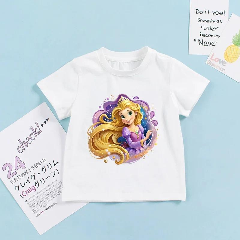 Frozen Princess Elsa, Ariel, Rapunzel Girls' Summer Short-sleeve Children's Birthday T-shirt