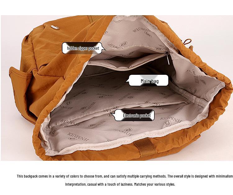 Large Capacity Nylon Macaron Backpack - Lightweight & Versatile Women's Double Shoulder Bag