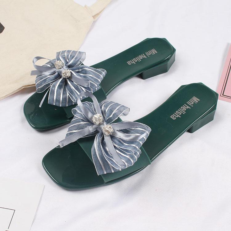 Yuzhihao Women s Butterfly Low-Heel Beach Sandals Size 40