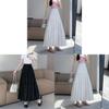 Summer High Waist A Line Skirt For Women With Pleated Polyester Fabric For Casual Wear