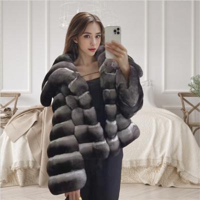 Winter New Imitation Fur Imitation Rex Rabbit Fur Chinchilla Lapel Fur Coat Short Women's Thickened Coat