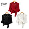 Casual Daily Shoulder Cover Hollow Knitted Shawl for Women Soft Polyester Cloak Wrap with Fashion Dresses Ruffled Cuffs Breathable Sun Protection