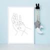 Minimalist Mom Baby Hands Line Drawing Poster Art Print Wall Art Canvas Painting Nordic Picture for Kids Nursery Room Home Decor