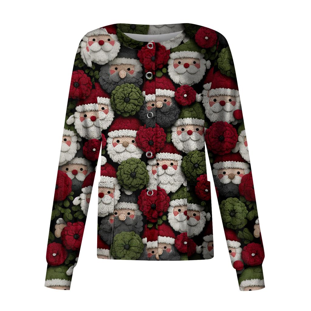 Women's Casual Long Sleeve Single Breasted  Printed Dry-nurse Top