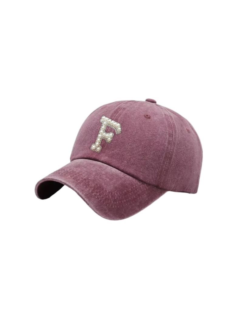 1Pc A-Z 26 Letter Unisex Outdoors Fashionable Washed Baseball Cap, Adjustable Outdoor Sun Protection Casual Hat