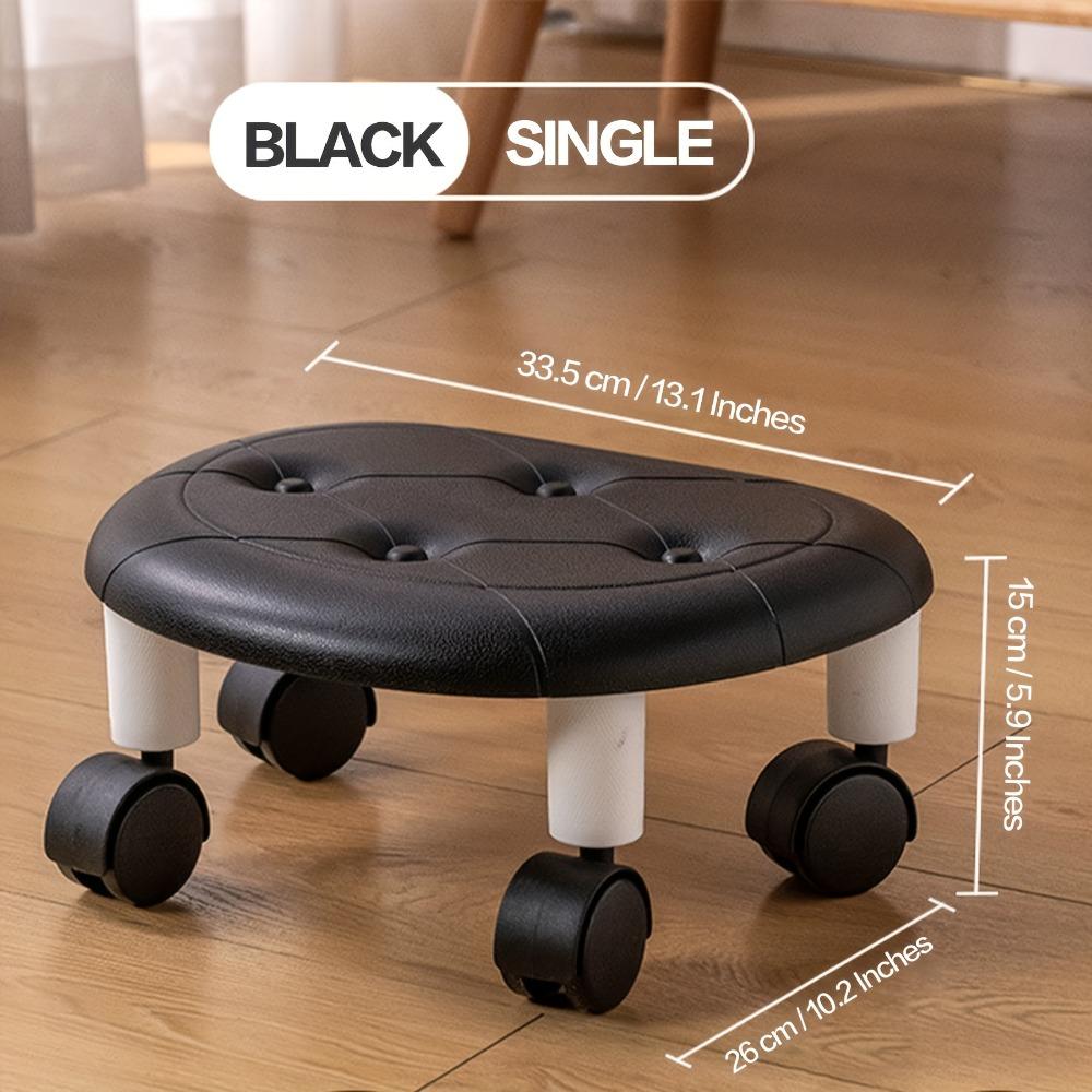 1pc Rolling Low Stool with Wheels - Stylish & Durable Plastic Footstool - Ideal for Bath,Perfect for Shoe Changing & Organization