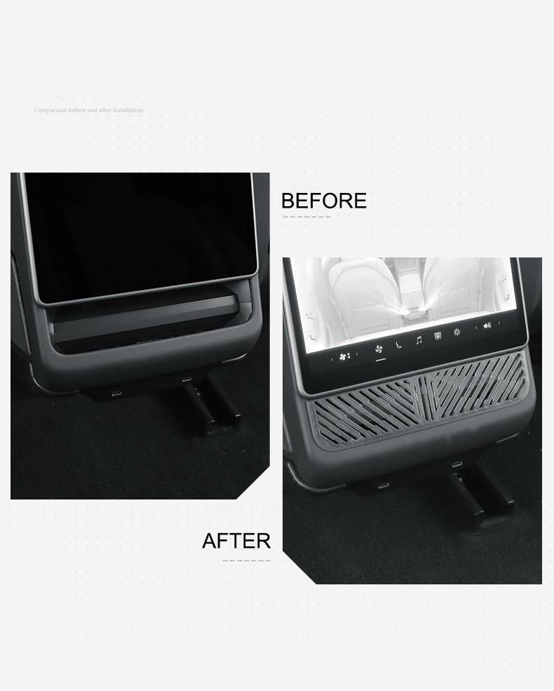 For Tesla Model Y Juniper Rear Air Vent Cover Model 3 Highland D Armrest Box Back Conditioner Outlet Filter Grille Protector Cover