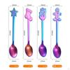 4 Pieces Long Christmas Metal Spoons Set Dessert for Latte Coffee Macchiato