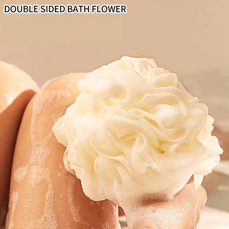 2-In-1 Bath Ball Towel Loofah With Drawstring Closure For Soap Soft Exfoliating Mesh Shower Sponge Skin Care Bathing Tool