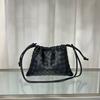 Mini Woven Leather Cloud Bag Women Soft Square Crossbody Shoulder With Drawstring