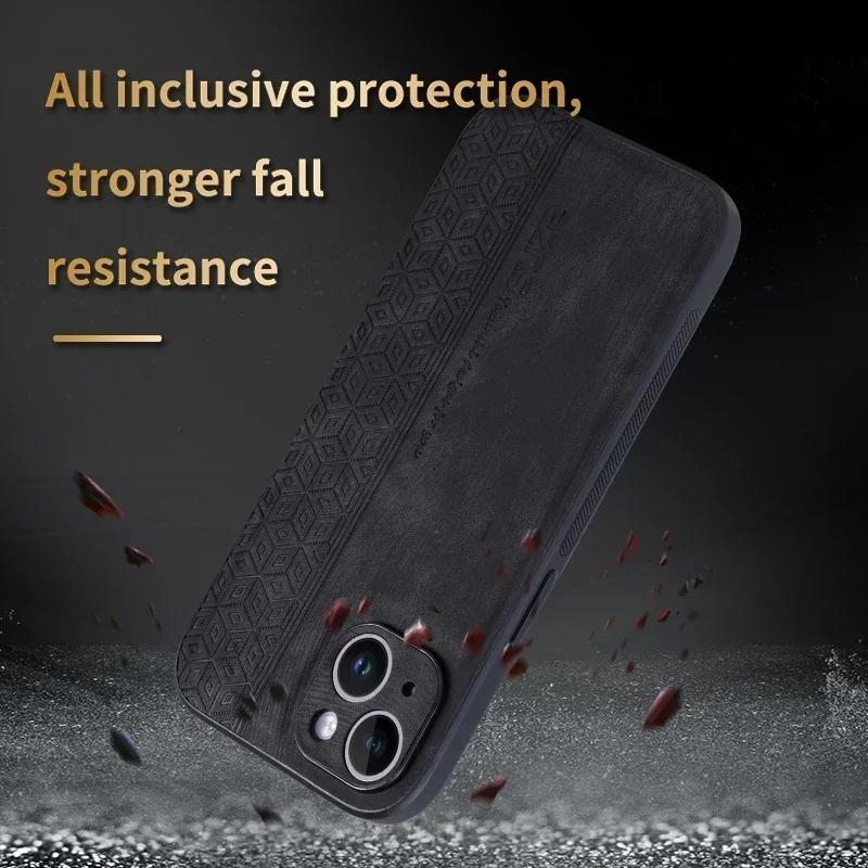 Luxury Leather Phone Back Case For iPhone 17 Air 17Pro 16Pro Max 15 14 13 12 11 XS Pro Max XR Bumper Coque For iPhone 17 Pro Max